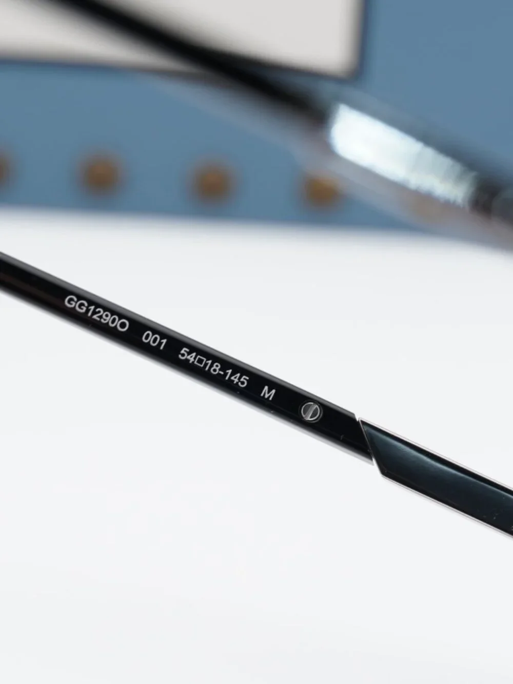Gucci GG1290O 001 Aviator Eyeglasses - Ruthenium and Black 54mm